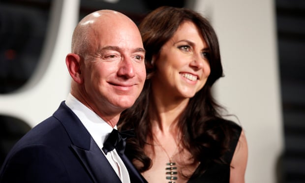 Amazon chief Jeff Bezos with his soon-to-be ex-wife MacKenzie. Photograph: Danny Moloshok/Reuters